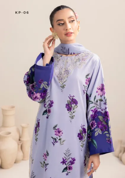 Pakistani Original Adan's Libas Ready to wear Stitched 3Pcs _ Lilac 